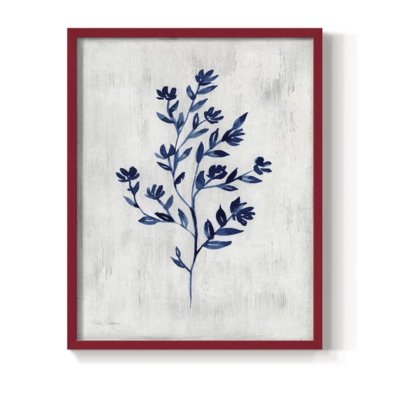 Wild Indigo II - Red Framed Wall Art Print, Solid Wood Frame, 8" x 10", Ready to Hang