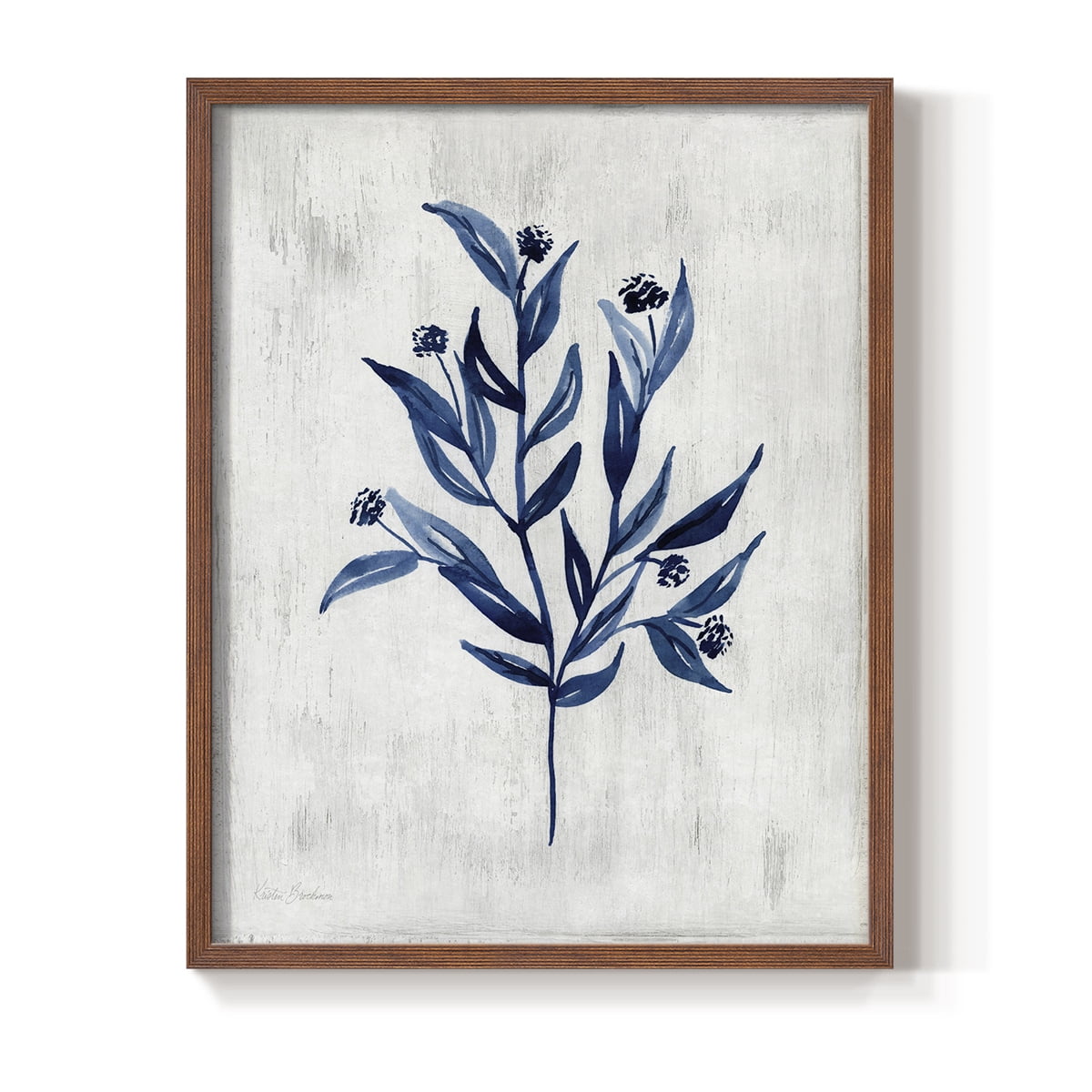 Wild Indigo III Framed Print in Brown Solid Wood 11 x 14 Framed Print
