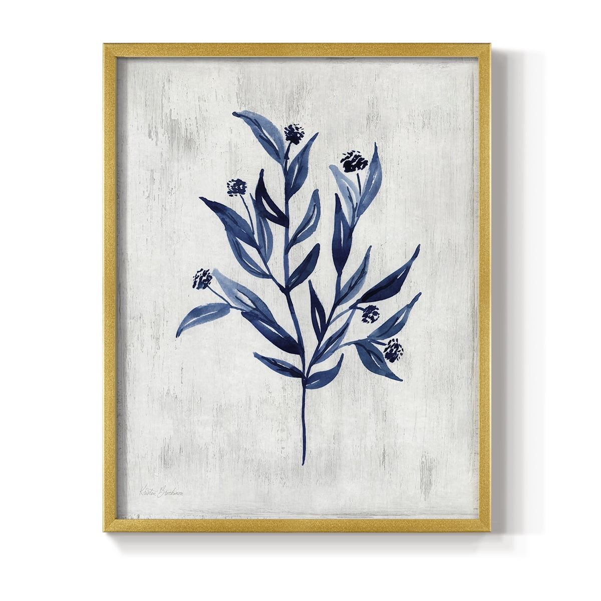 Wild Indigo III Framed Print in Gold Solid Wood 22 x 28 Framed Print