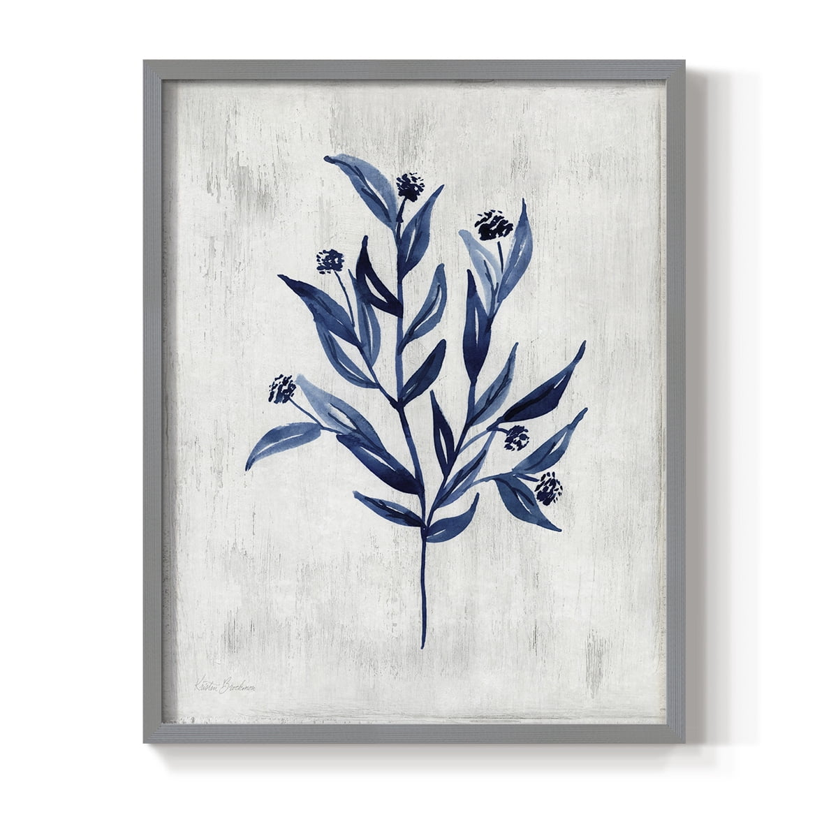 Wild Indigo III Framed Print in Gray Solid Wood 11 x 14 Framed Print