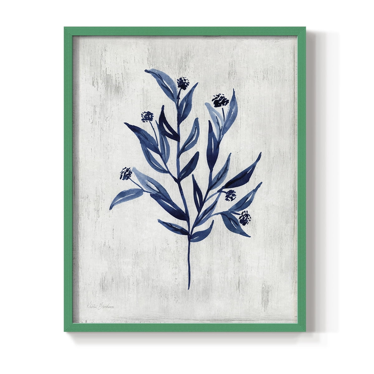 Wild Indigo III Framed Print in Green Solid Wood 11 x 14 Framed Print