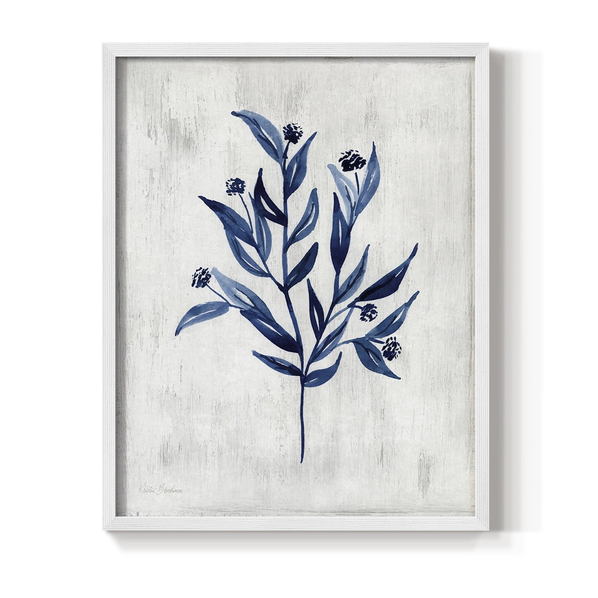 Wild Indigo III Framed Print in White Solid Wood 11 x 14 Framed Print