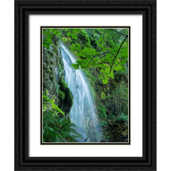 Wild, Jamie and Judy 15x18 Black Ornate Wood Framed with Double Matting Museum Art Print Titled - Oregon-Columbia River Gorge National Scenic Area-Lancaster Falls