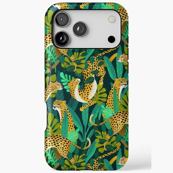Wild Jungle Cheetah Pattern Foliage Skin for iPhone Case 11 through 17 Pro Max