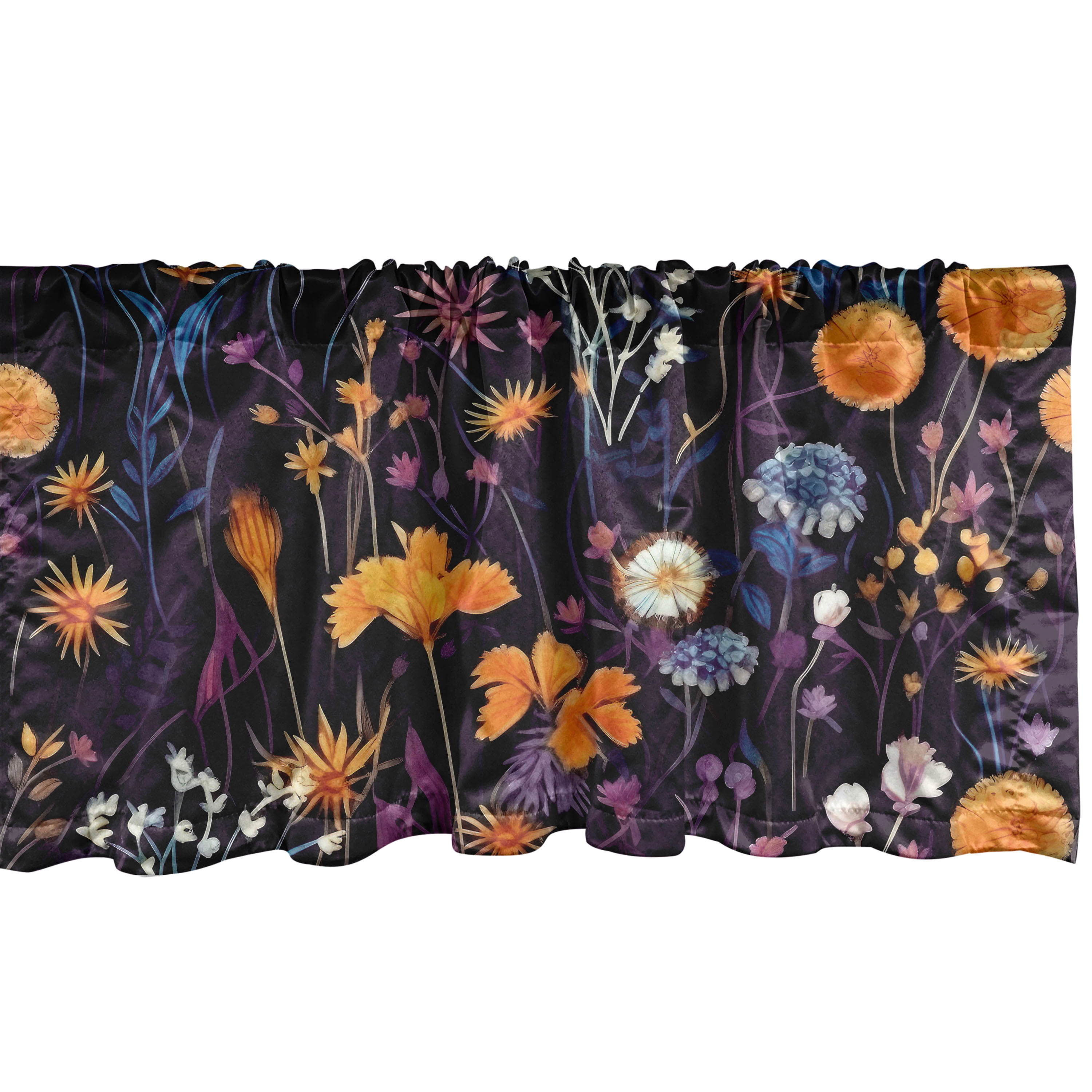 Wild Jungle Window Valance, Dreamy Colors Garden Scene Floral Pattern ...