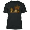 thumbnail image 1 of Wild King Crown Printed Men's T-shirt Best Party Tee Color Black Small, 1 of 2