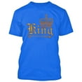thumbnail image 1 of Wild King Crown Printed Men's T-shirt Best Party Tee Color Royal Blue Small, 1 of 2