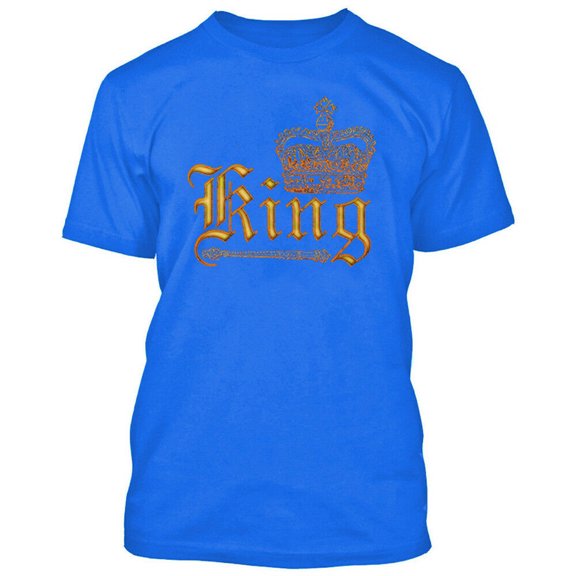 Wild King Crown Printed Men's T-shirt Best Party Tee Color Royal Blue X-Large