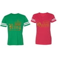 thumbnail image 1 of Wild King Queen Matching Couple Cotton Jerseys (Men Green / Women Red) (Men XXL / Women XXL), 1 of 3
