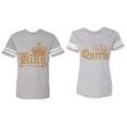 thumbnail image 1 of Wild King Queen Matching Couple Cotton Jerseys (Men Heather / Women Heather) (Men S / Women L), 1 of 3