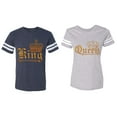 thumbnail image 1 of Wild King Queen Matching Couple Cotton Jerseys (Men Navy / Women Heather) (Men XL / Women XXL), 1 of 3