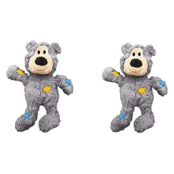 Wild Knots Bear Dog Toy, X-Large (2 Pack) - Durable Plush with Knotted Skeleton, Squeaky, Minimal Stuffing - Interactive Play for Pet Parents & Dogs