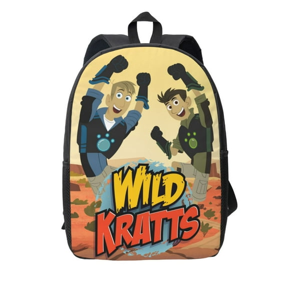 Wild Kratts Backpack, Large Capacity Laptop Backpack, Durable Water-Resistant Daypack, 17.3x12.2x5.5 Inch
