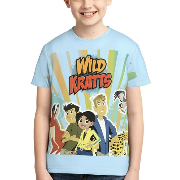 Wild Kratts Boys Girls T Shirt Kids Short Sleeve Crewneck 3d Printed Graphic Shirts For Kids Youth X-Small