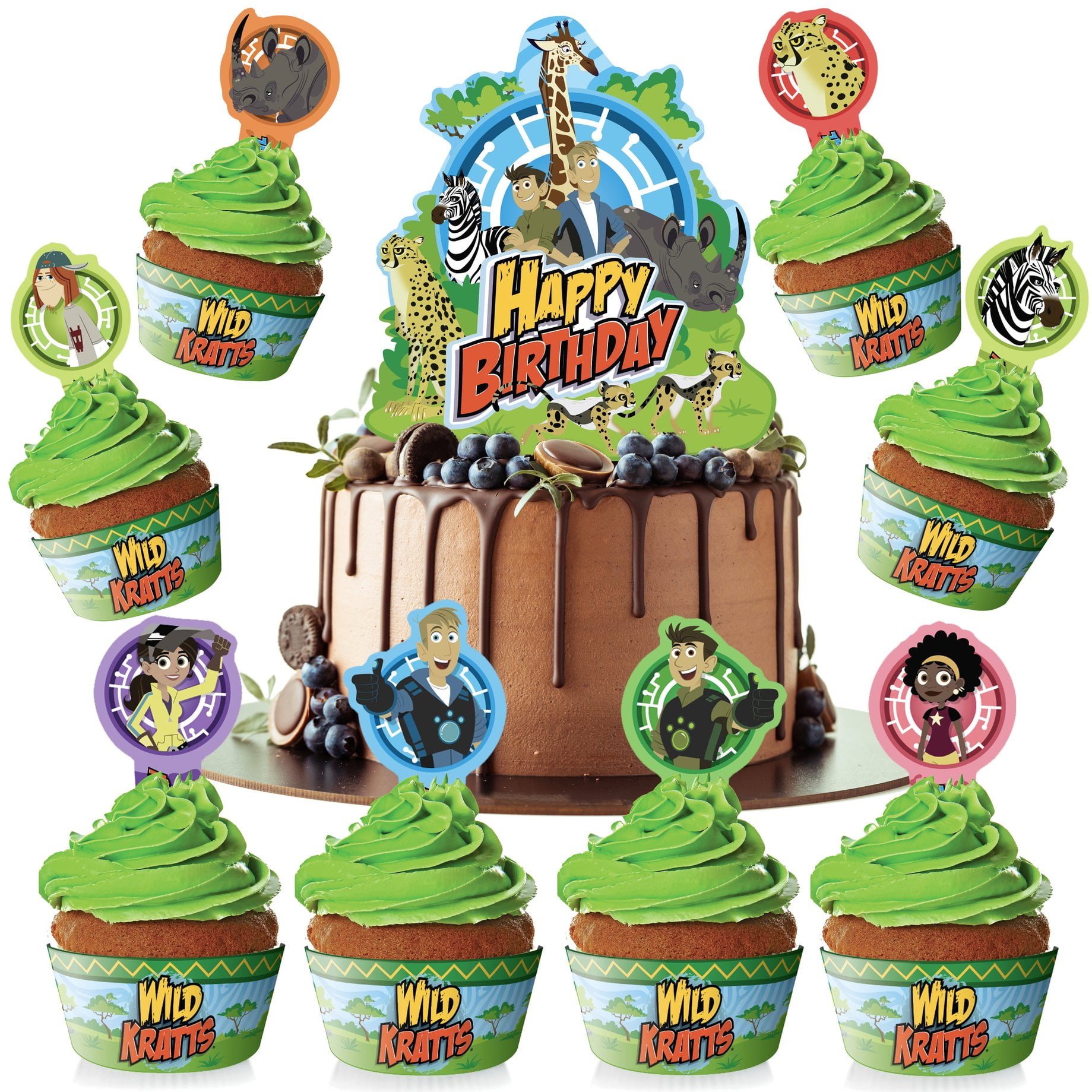 Wild Kratts Cake Topper &amp; Wild Kratts Cupcake Toppers Kit - Walmart.com