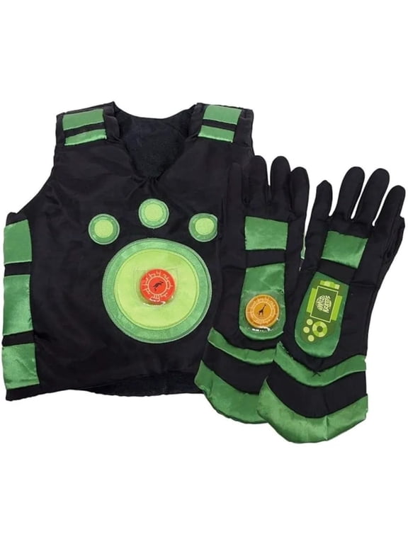 Creature Power Suit - Chris - Size 4-6X - Includes Vest, Gloves and 2 Power Discs - for Dress Up, Pretend Play - Ages 3+