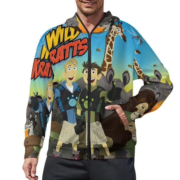 Wild Kratts Full Zip Hoodies Hooded Long Sleeve Jacket Lightweight Sweatshirt Warm Winter Coats S