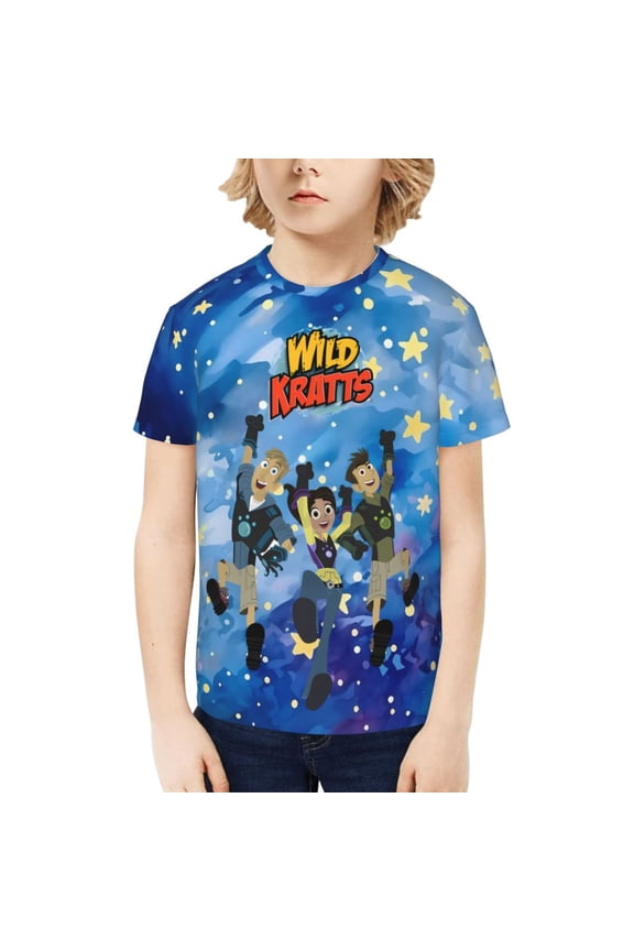 Wild Kratts Kids T-Shirt 3d Printed Graphic T-Shirts Boys And Girls Short Sleeve Shirts For Youth Kids Large
