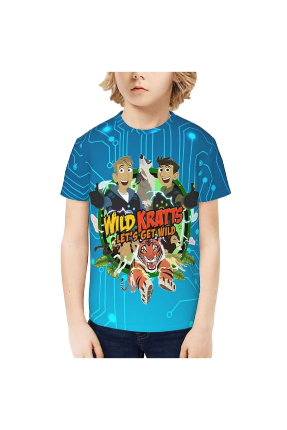 Wild Kratts Kids T-Shirt 3d Printed Graphic T-Shirts Boys And Girls Short Sleeve Shirts For Youth Kids Small