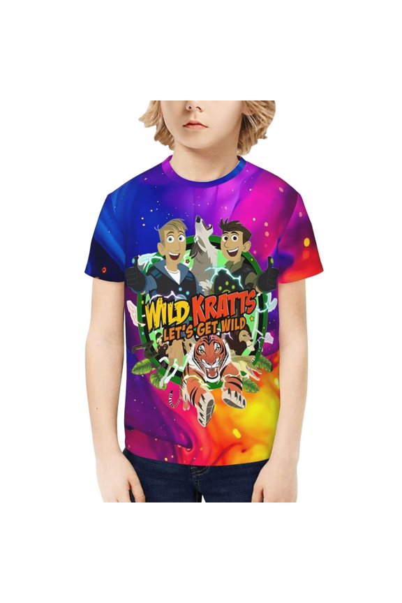 Wild Kratts Kids T-Shirt 3d Printed Graphic T-Shirts Boys And Girls Short Sleeve Shirts For Youth Kids X-Large