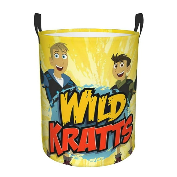 Wild Kratts Large Laundry Hamper Collapsible Laundry Basket With Handles, Tall Storage Basket For Blanket, Toys, Dirty Clothes In Living Room, Bedroom, Bathroom, Nursery