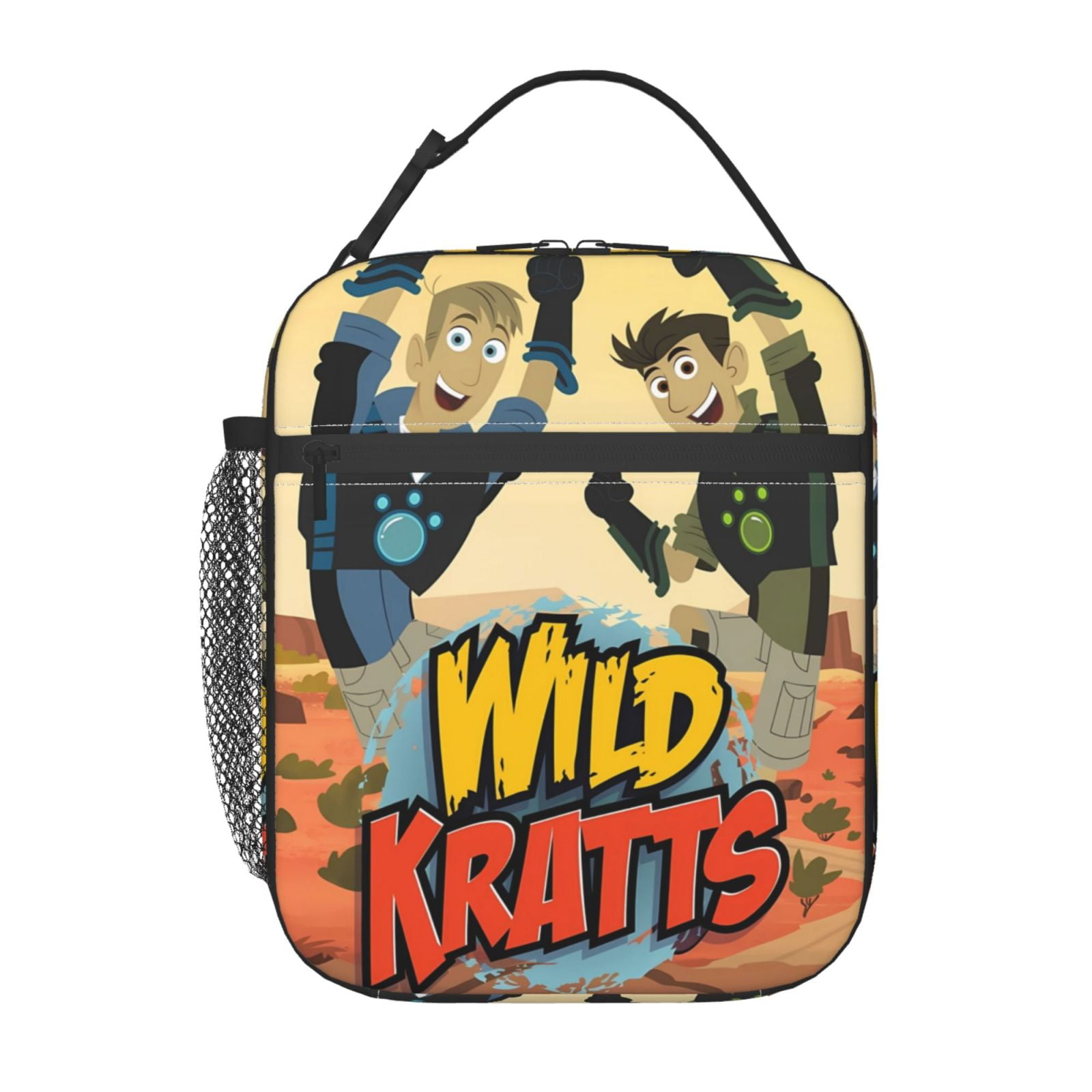 Wild Kratts Lunch Bag Insulated Portable Reusable Lunch Box With Zipper For Picnic Work Office Travel