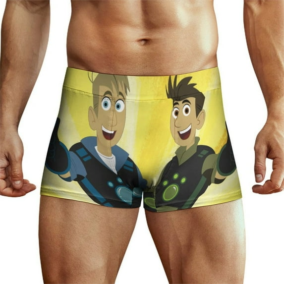 Wild Kratts Mens Boxer Briefs Active Stretch Breathable Underwear, Comfortable Gym Boxer Briefs