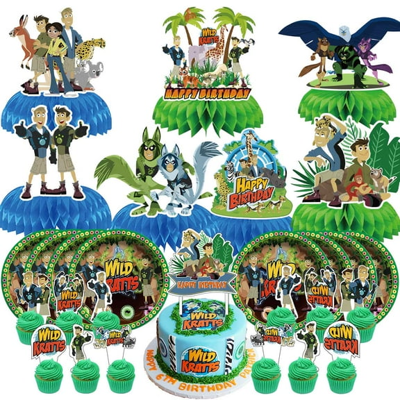 Wild Kratts Party Supplies Decor Plates Fans Decorations Honeycomb Centerpieces Cake Toppers