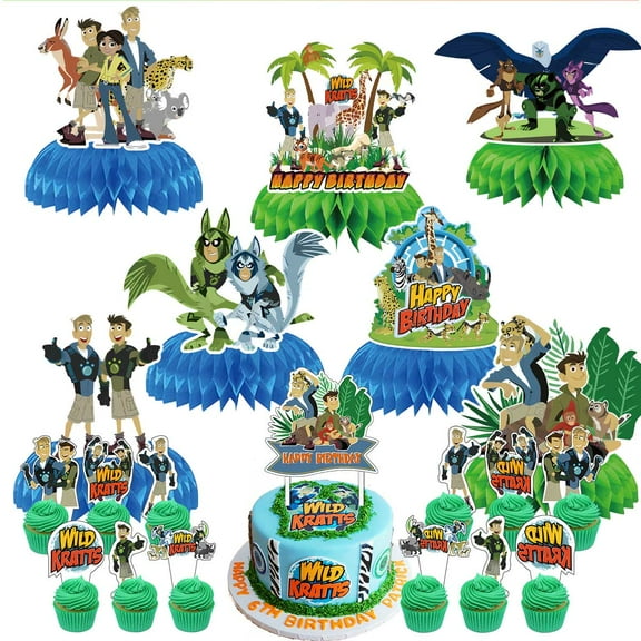 Wild Kratts Party Supplies Table Toppers Honeycomb Centerpieces Cake Toppers Decorations for Birthday