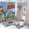 thumbnail image 1 of Wild Kratts Shower Curtain Set 4 Piece, Set Bathroom Sets with Rugs(Bath Mat,U Shape Mat Toilet Lid Cover Mat) Durable Bathroom Decor, 1 of 8