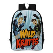 OJUNOBOA Wild Kratts Simple School Backpack – Durable 600DPU Material, Ideal for School and Everyday Use – Stylish and Practical Bag for Kids