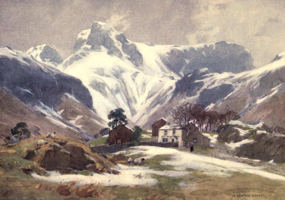 Wild Lakeland 1922 Melting Snow Langdale Canvas Art - A Cooper (18 x 24)