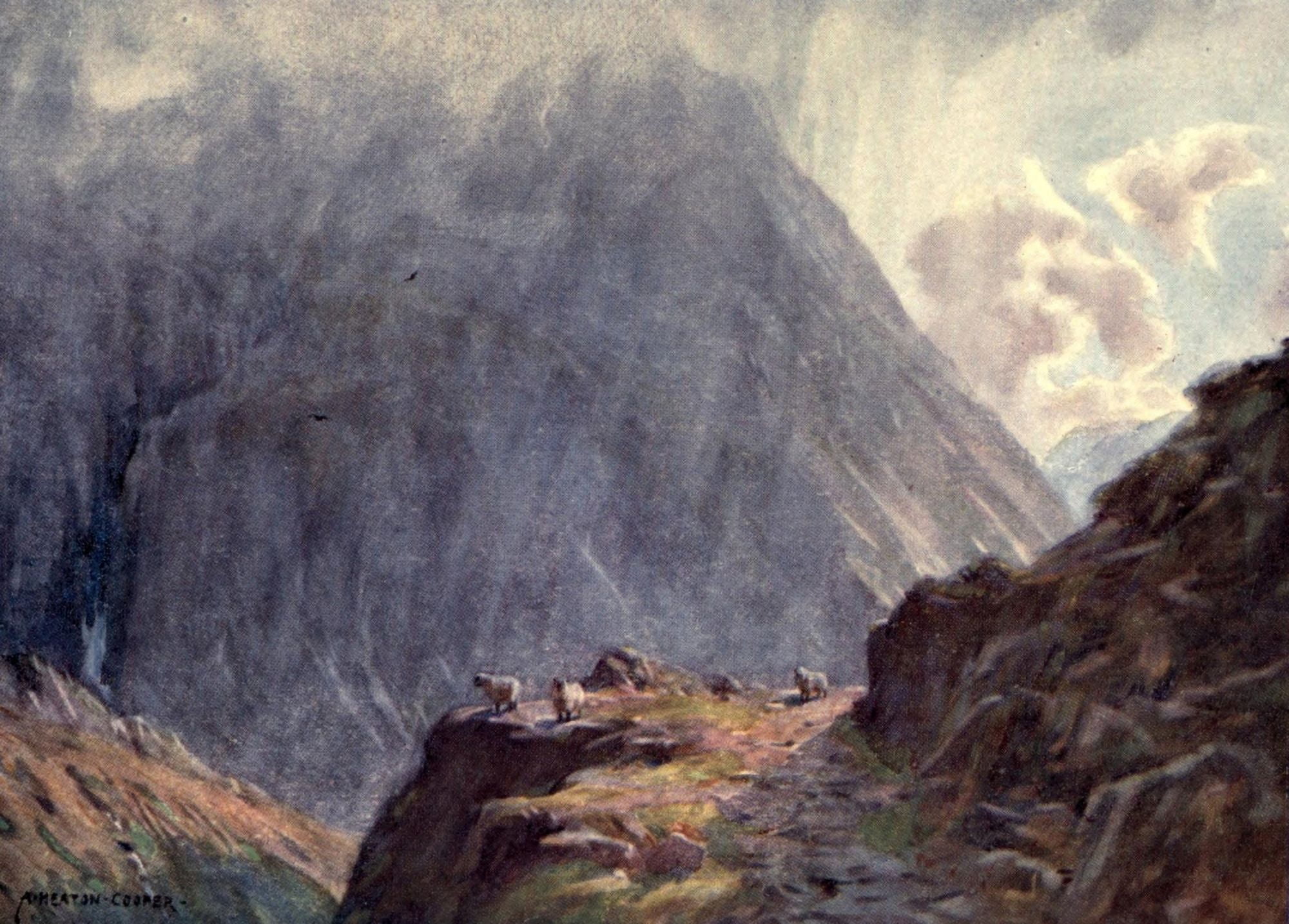 Wild Lakeland 1922 Styhead Pass (to Wastwater) Canvas Art - A Cooper (18 x 24)