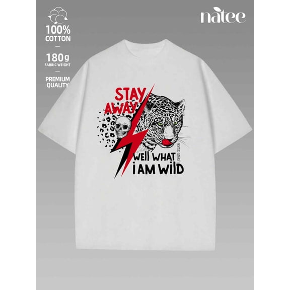 Wild Leopard Graphic Tee: Stay Away, I Am Wild Premium