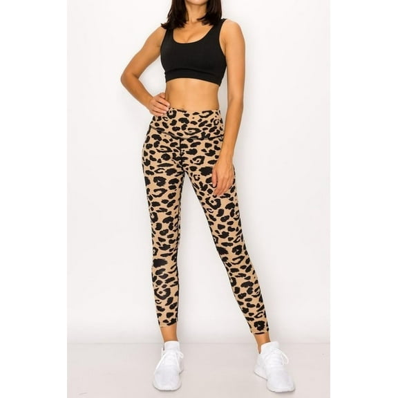 Wild Leopard Workout Leggings Beige M