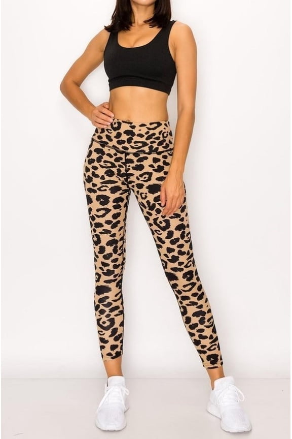 Wild Leopard Workout Leggings Beige S