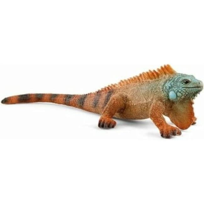 Hand-Painted Multicolor Vinyl Iguana Toy Figurine