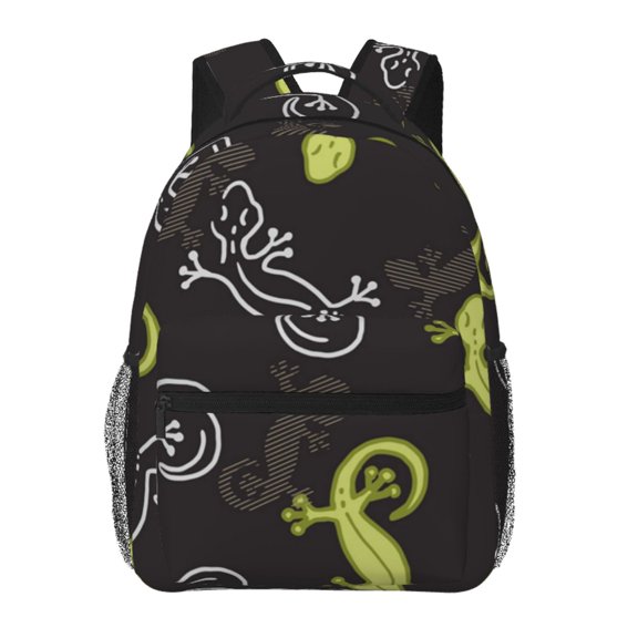 Wild Lizard Gecko Silhouette Art Laptop Backpack Travel Rucksack for Teens Adults, Fits 15-inch Notebook