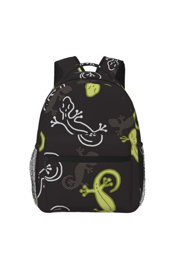 Wild Lizard Gecko Silhouette Art Laptop Backpack Travel Rucksack for Teens Adults, Fits 15-inch Notebook