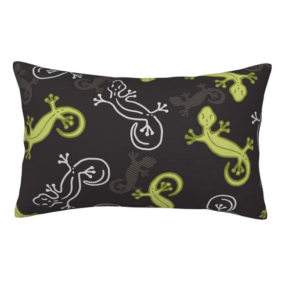 Wild Lizard Gecko Silhouette Art Pillowcase 16x24 Rectangle Throw Pillow Case Cover Cushion with Hidden Zipper for Sofa Couch Car