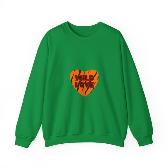 Wild Love Tiger Print Unisex Heavy Blend™ Crewneck Sweatshirt