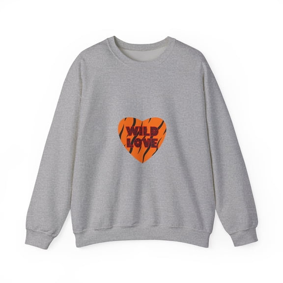 Wild Love Tiger Print Unisex Heavy Blend™ Crewneck Sweatshirt