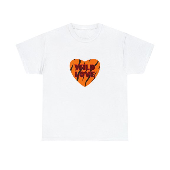 Wild Love Tiger Print Unisex Heavy Cotton Tee