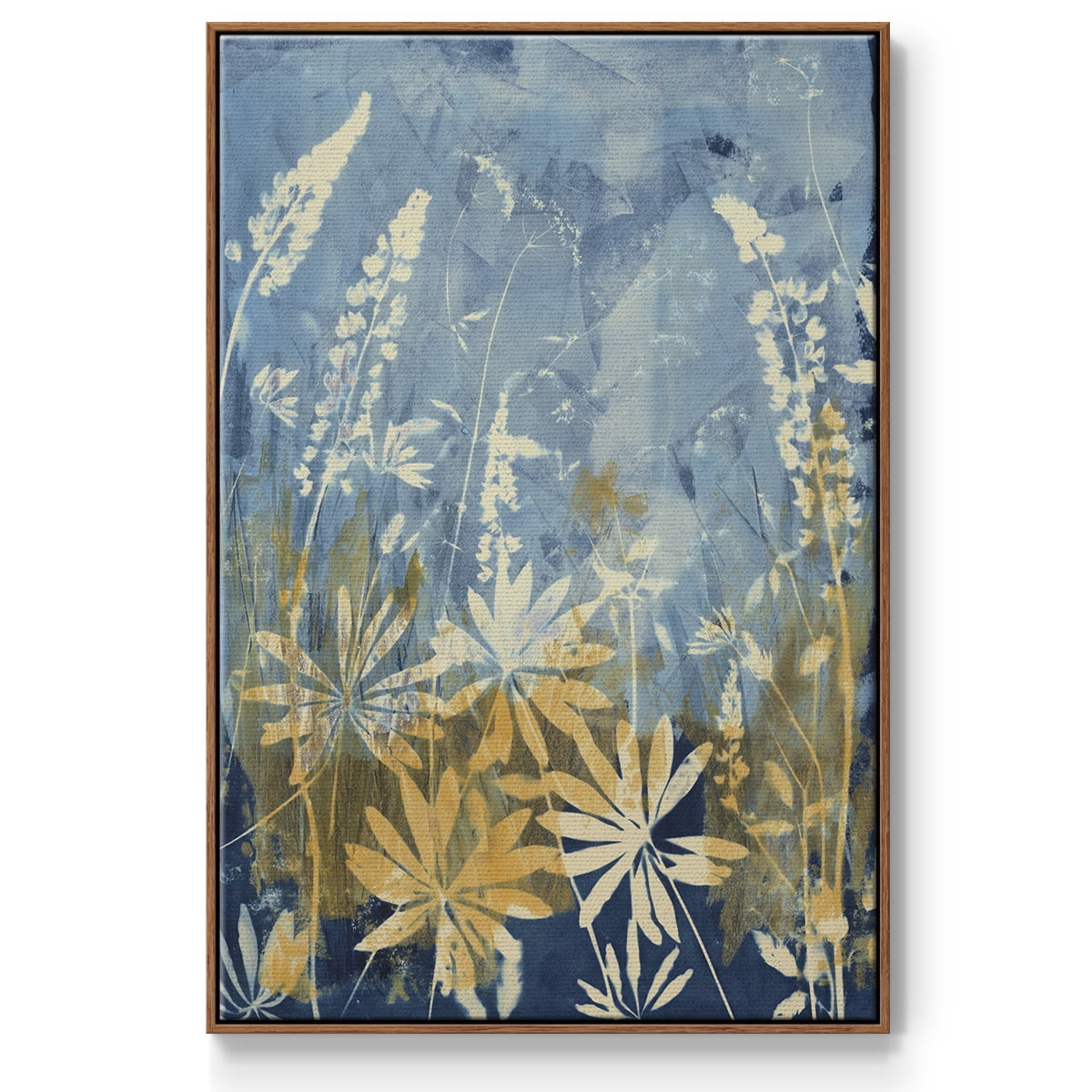 Wild Lupine Framed Premium Gallery Wrapped Canvas - Ready to Hang - 17 x 25 - Walnut Floating Frame