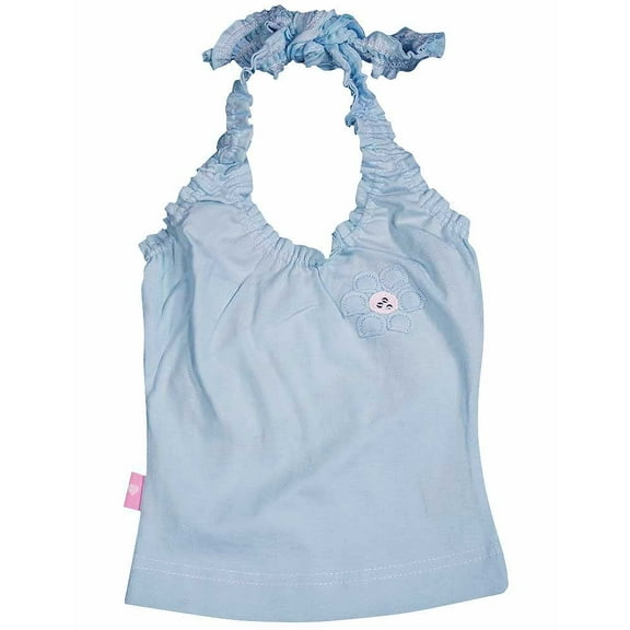 Wild Mango - Baby Girls Ribbed Halter Top 7708 7708-18Months (LIGHT BLUE)