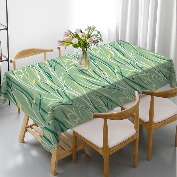 Wild Meadow Grass Rectangular Tablecloth, Festive Table Setting - Polyester Tablecloths Tablecloths rectangle tables large size, Cafe, dinner, brunch, buffet, picnic