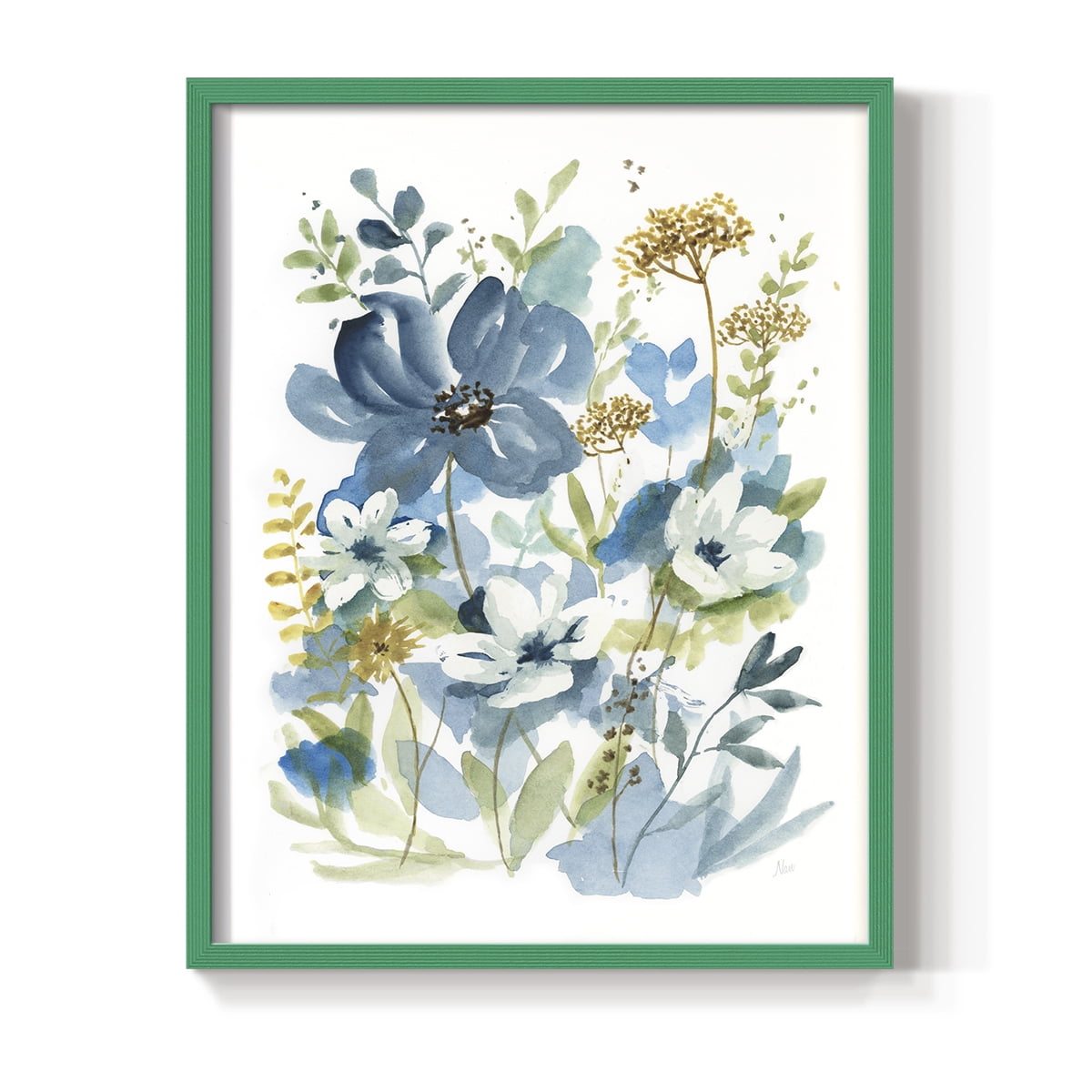 Wild Medley I Framed Print in Green Solid Wood 11 x 14 Framed Print