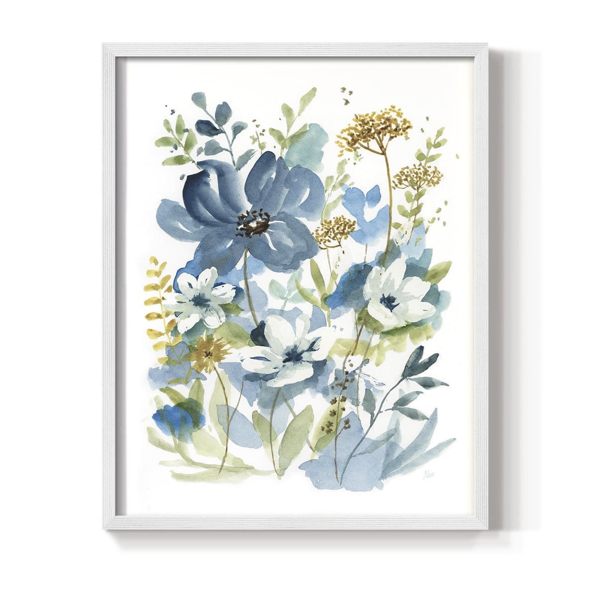 Wild Medley I Framed Print in White Solid Wood 8 x 10 Framed Print