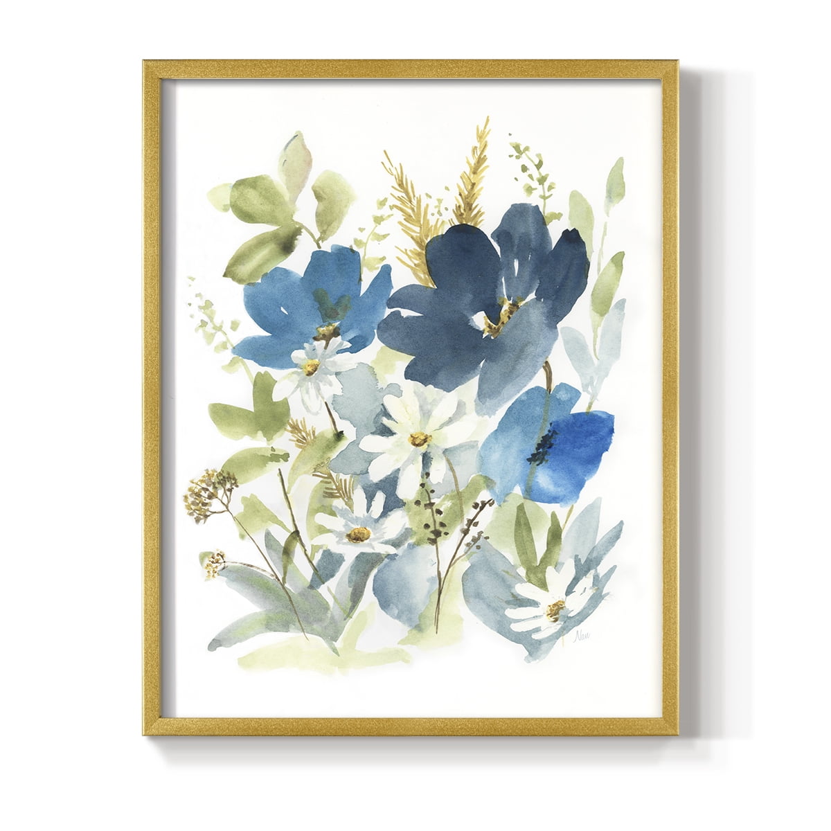 Wild Medley II Framed Print in Gold Solid Wood 16 x 20 Framed Print