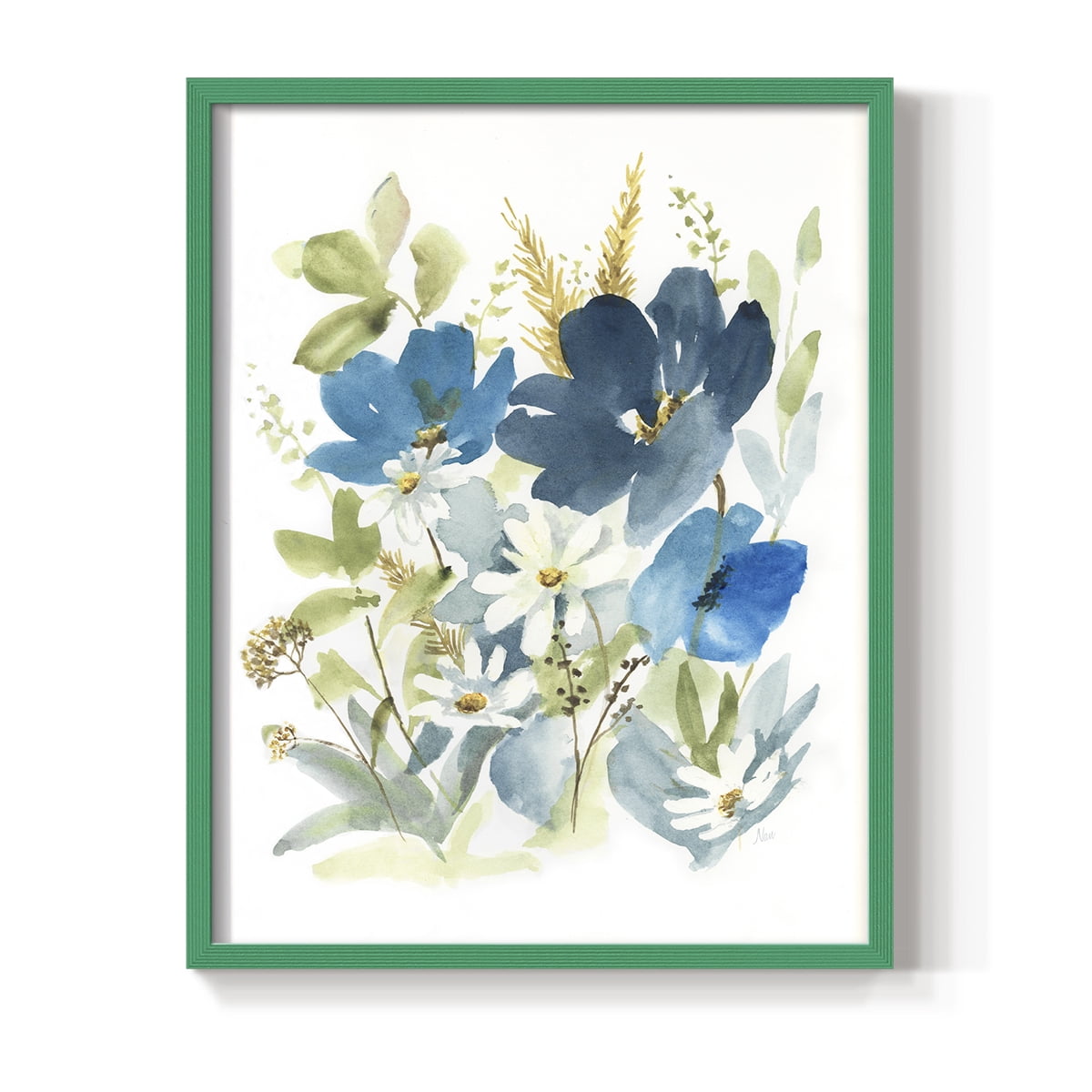Wild Medley II Framed Print in Green Solid Wood 11 x 14 Framed Print